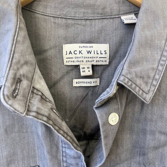 NEW Jack Wills Boyfriend Fit Button Shirt US 6 - Picture 4 of 5
